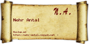 Nehr Antal névjegykártya